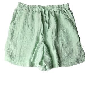 House of Harlow 1960 Green Textured Flowwy Shorts Size L NWT